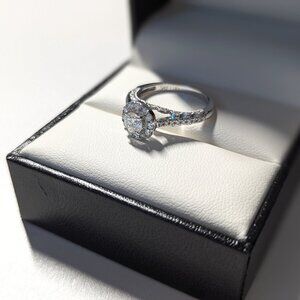 14K White Gold Engagement Ring w/ Center Diamond [Size 7] NIB